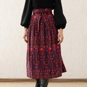 Banjanan Purple and Red A-Line Skirt